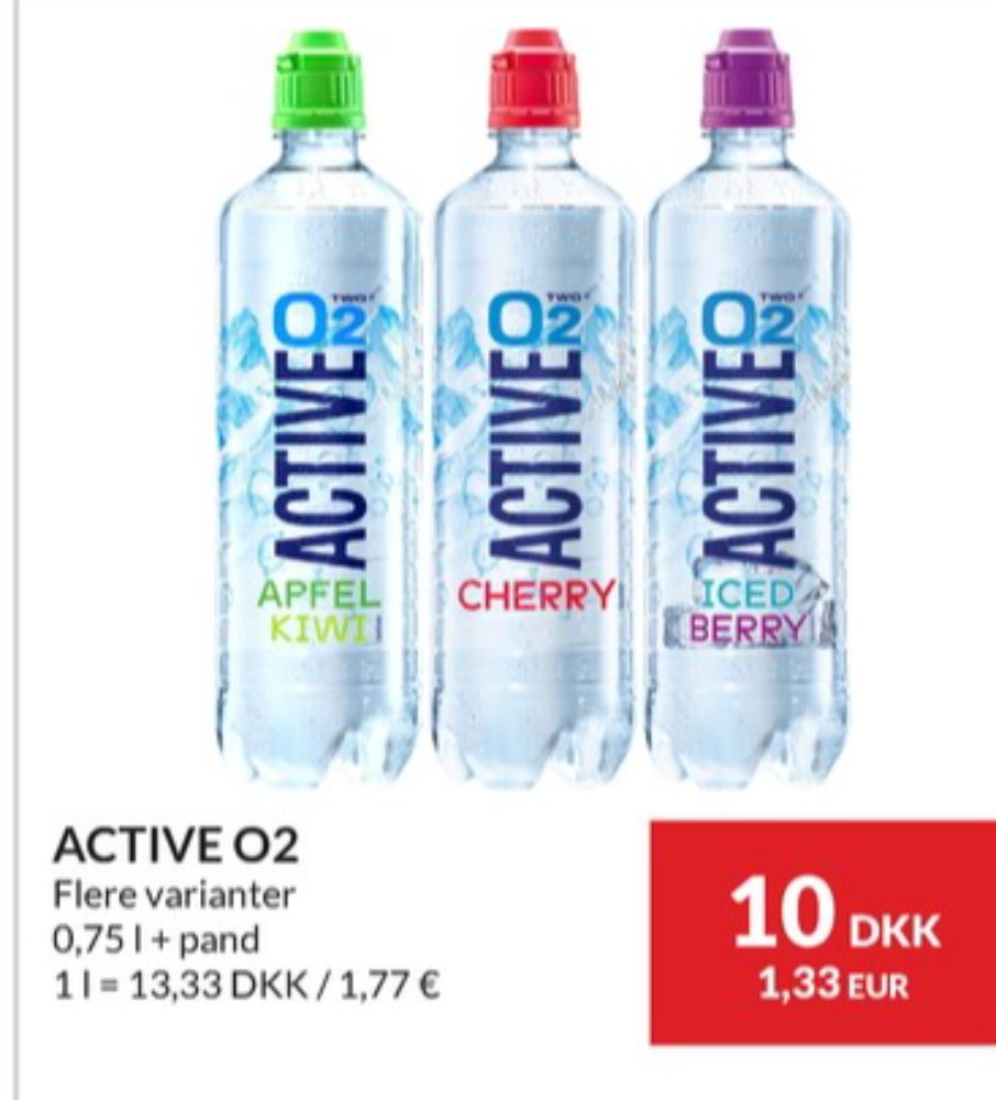 Active O2, Mineralvand Apple/Kiwi