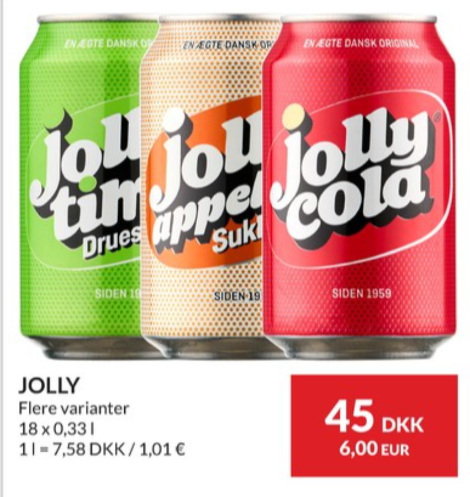 Jolly Appelsin Sukkerfri, Appelsinsodavand 18 pk.