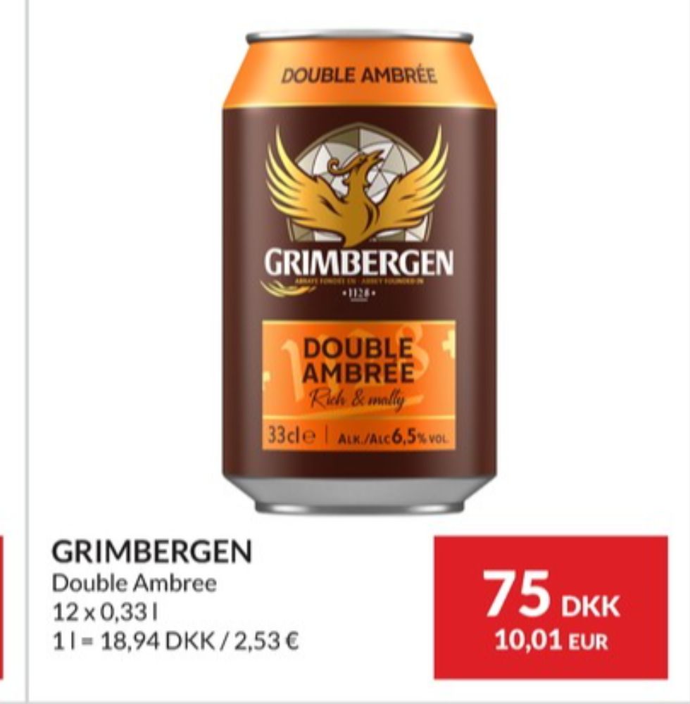 Grimbergen Double Ambrée, Specialøl 12 pk.
