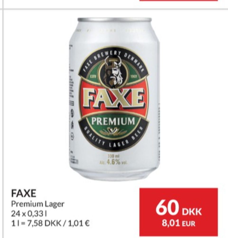 Faxe Premium, Øl 24 pk.