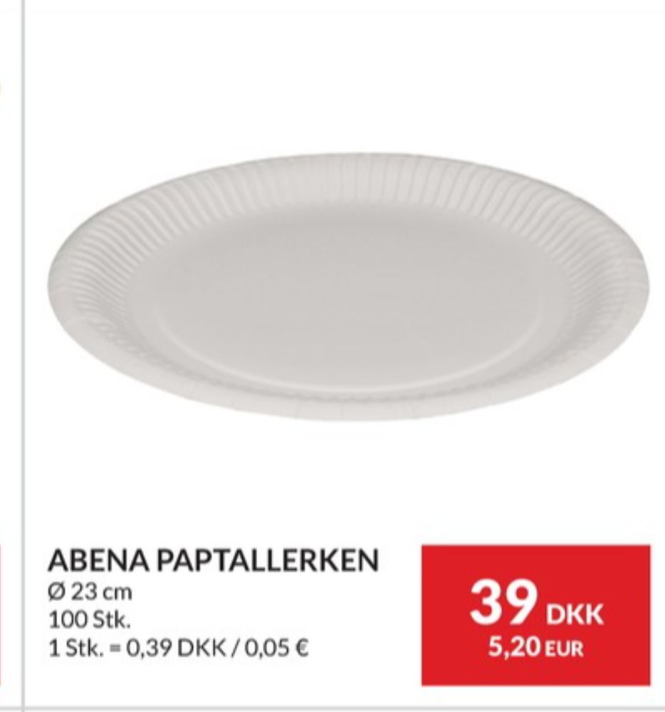Abena, Paptallerkner