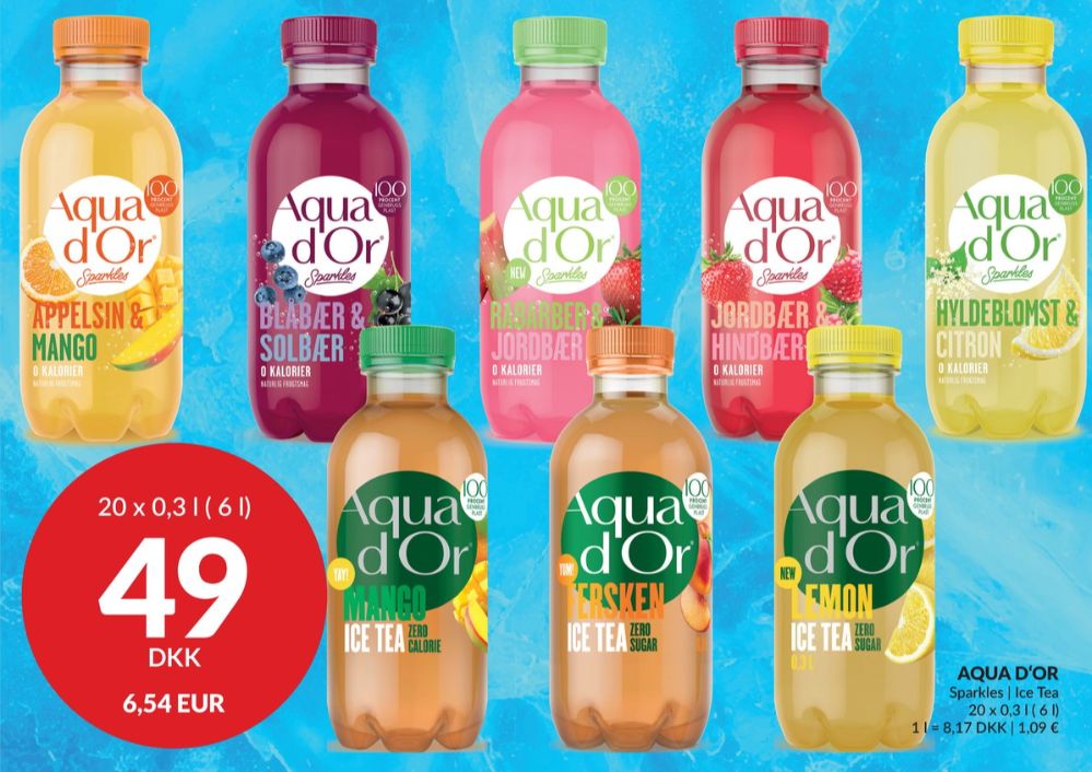 Aqua d'Or Sparkles, Mineralvand med brus hyldeblomst og citron 20 pk.