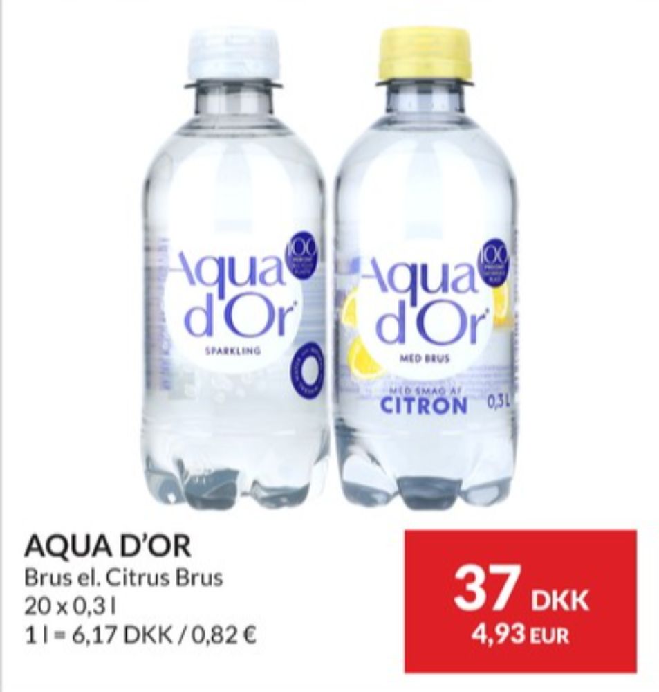 Aqua d'Or, Mineralvand med brus Citron 20 pk.
