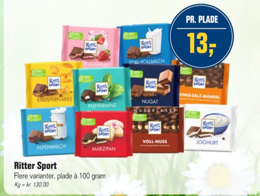 Ritter Sport, Chokoladeplade Marzipan