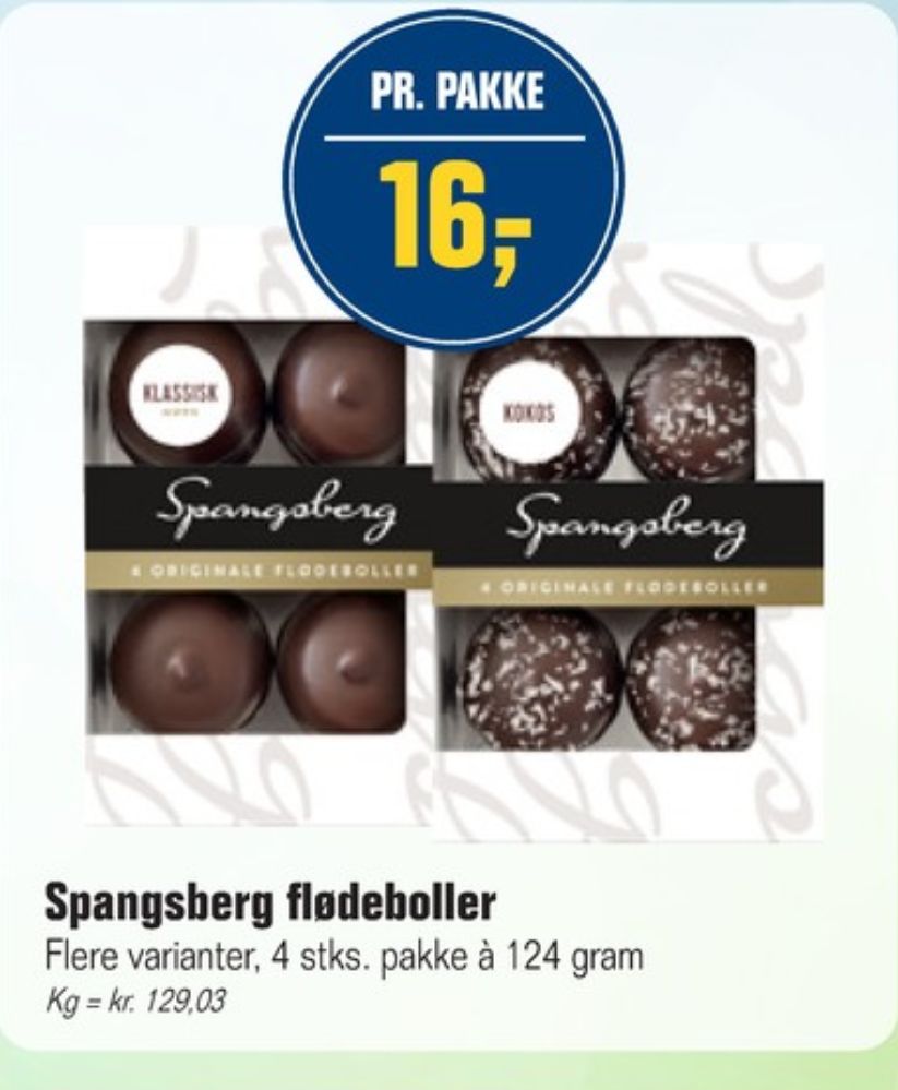 Spangsberg, Flødeboller Kokos