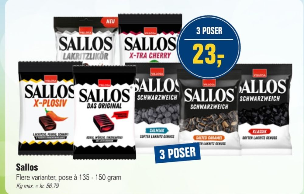 Sallos Schwarzweich Klassisk, Lakridsposer
