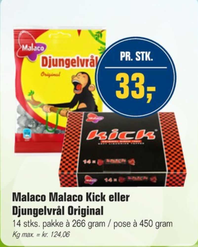 Malaco Kick, Lakridsstænger