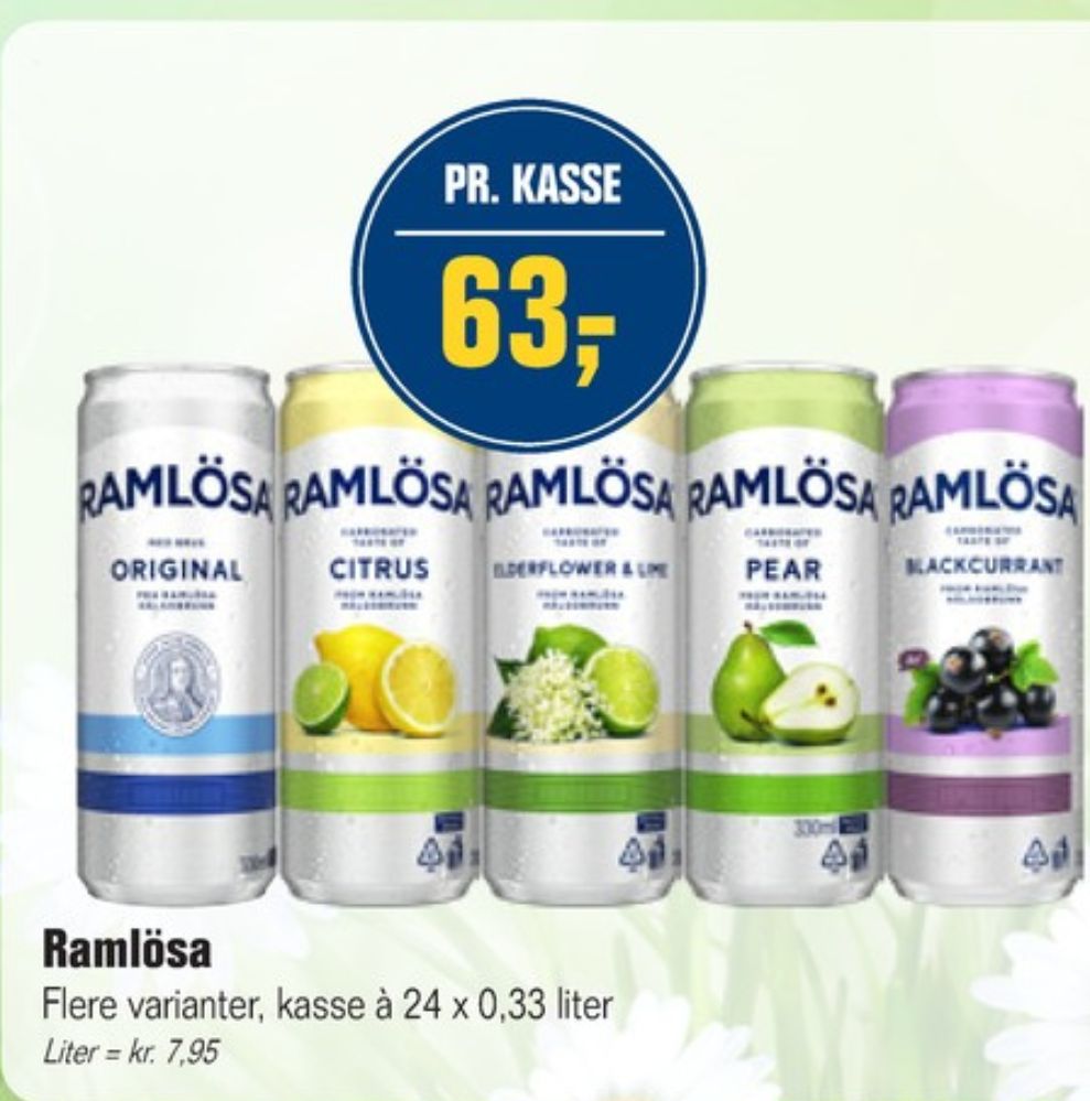 Ramlösa Citrus, Mineralvand med brus 24 pk.