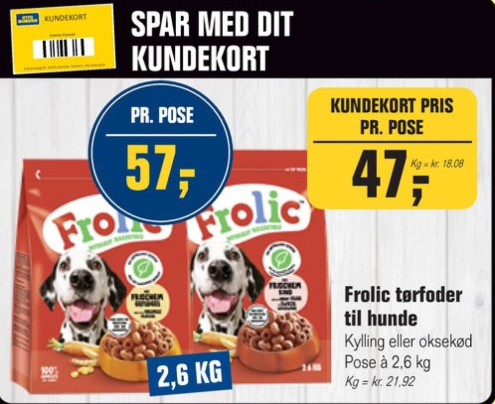 Frolic, Hundefoder