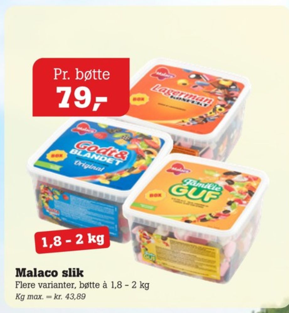 Malaco Lagerman Konfekt, Slikbøtter