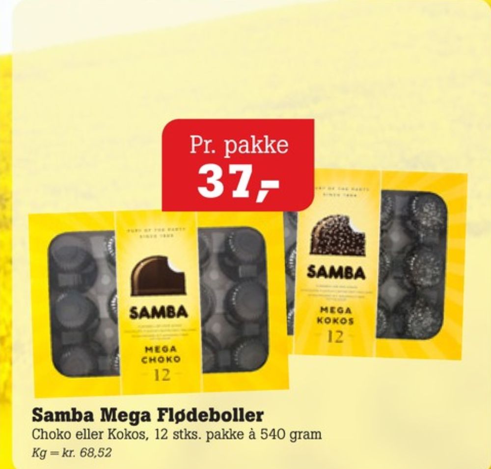 Samba, Flødeboller Mega Kokos