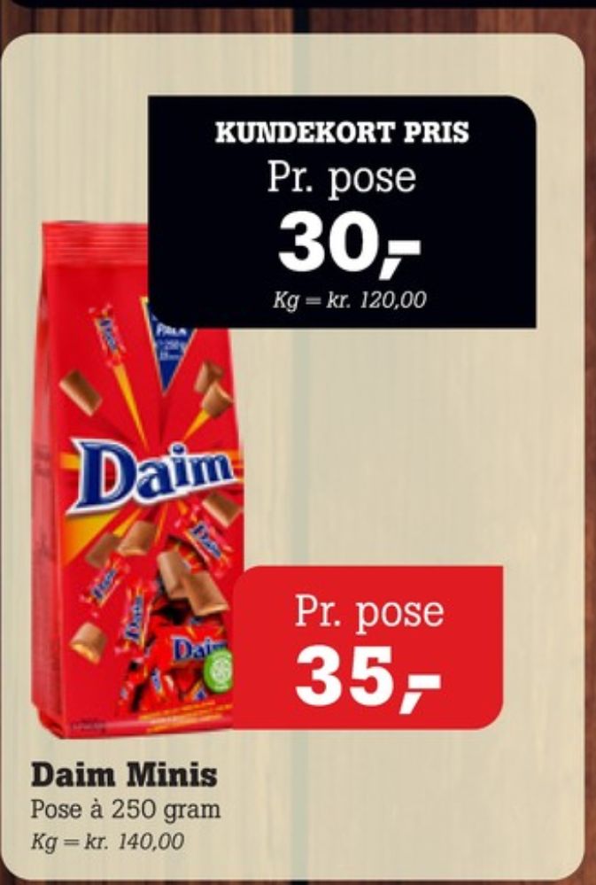 Daim, Chokolade