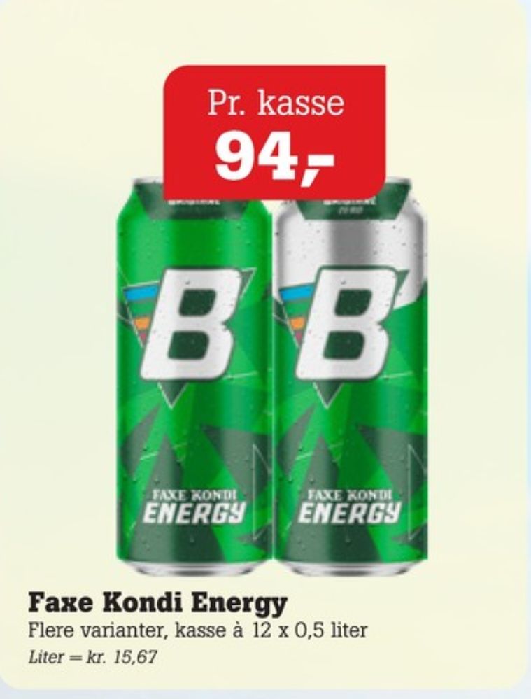 Faxe Kondi Energy, Energidrik 12 pk.
