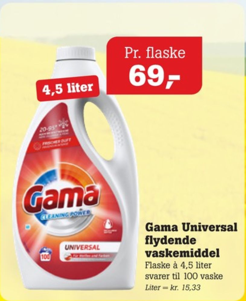 Gama, Vaskemiddel-flydende