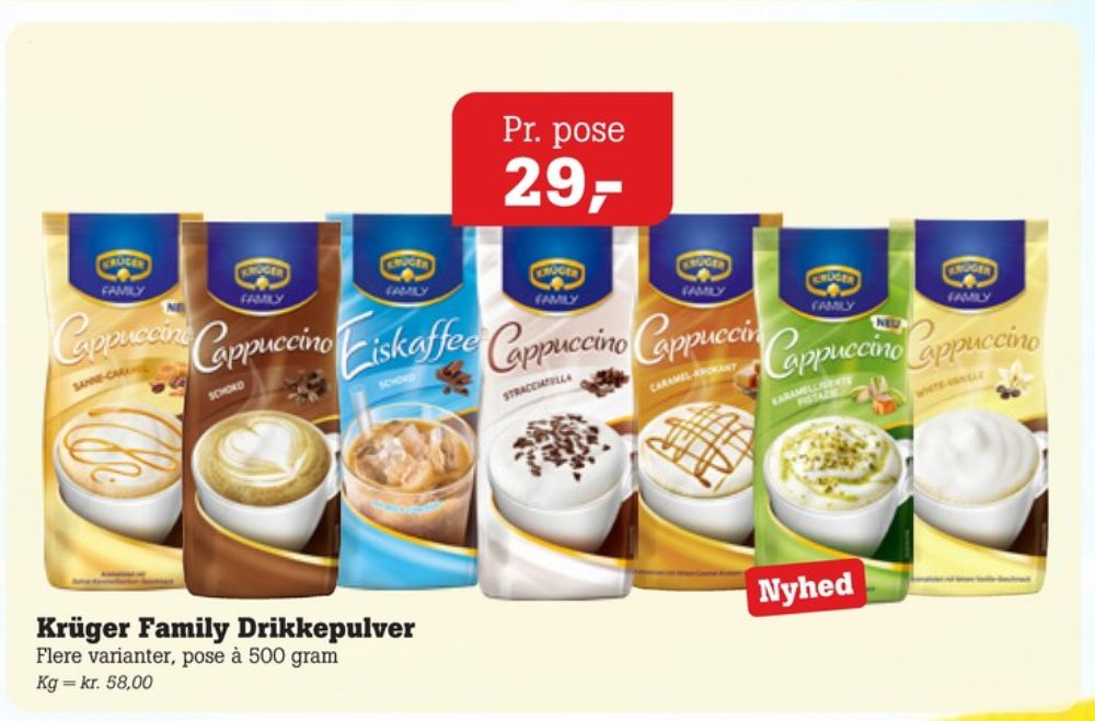 Krüger Cappuccino Caramel Crispy, Instant Kaffe