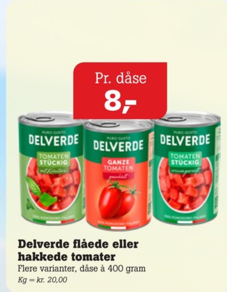 Delverde, Hakkede tomater