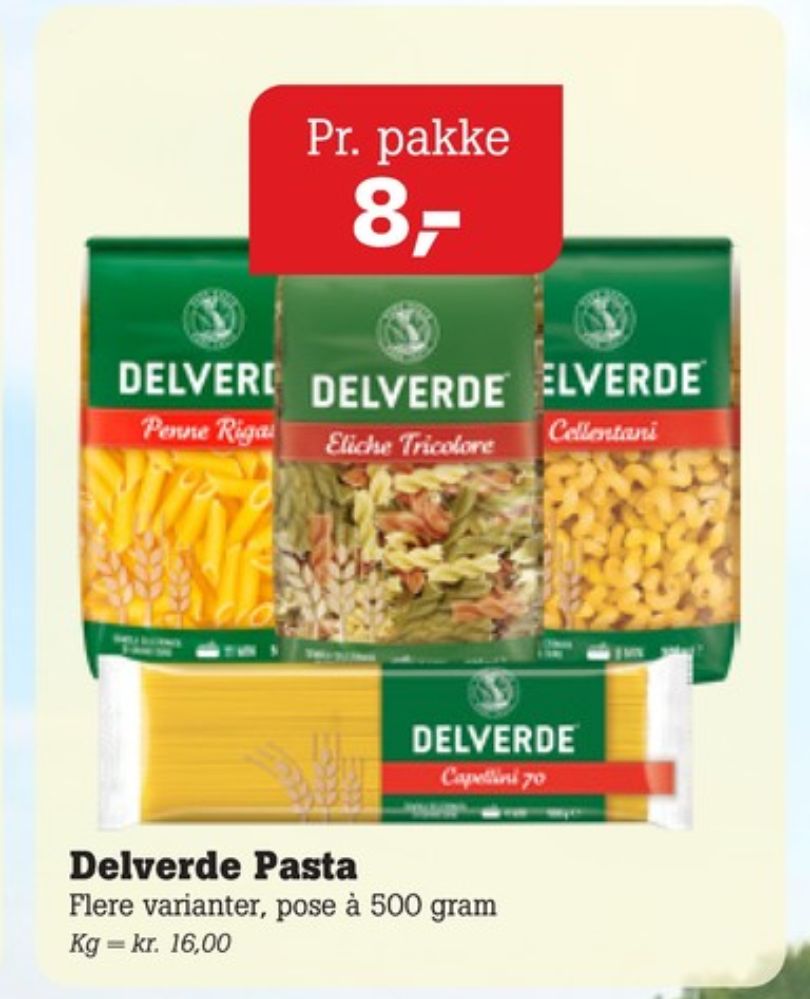Delverde, Pasta