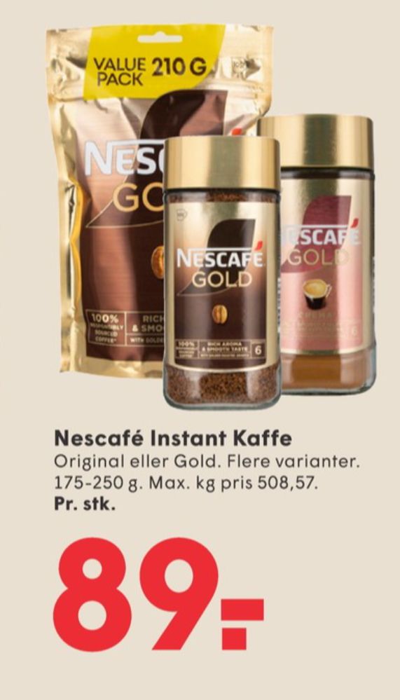Nescafe Gold, Instant Kaffe