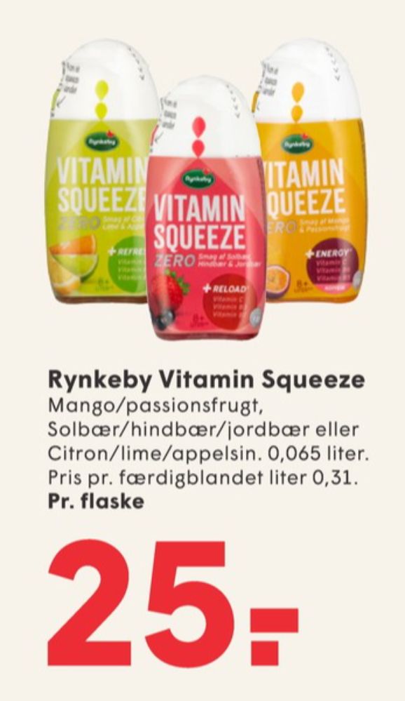 Rynkeby Vitamin Squeeze Zero, Citron, Lime & Appelsin Koncentrat