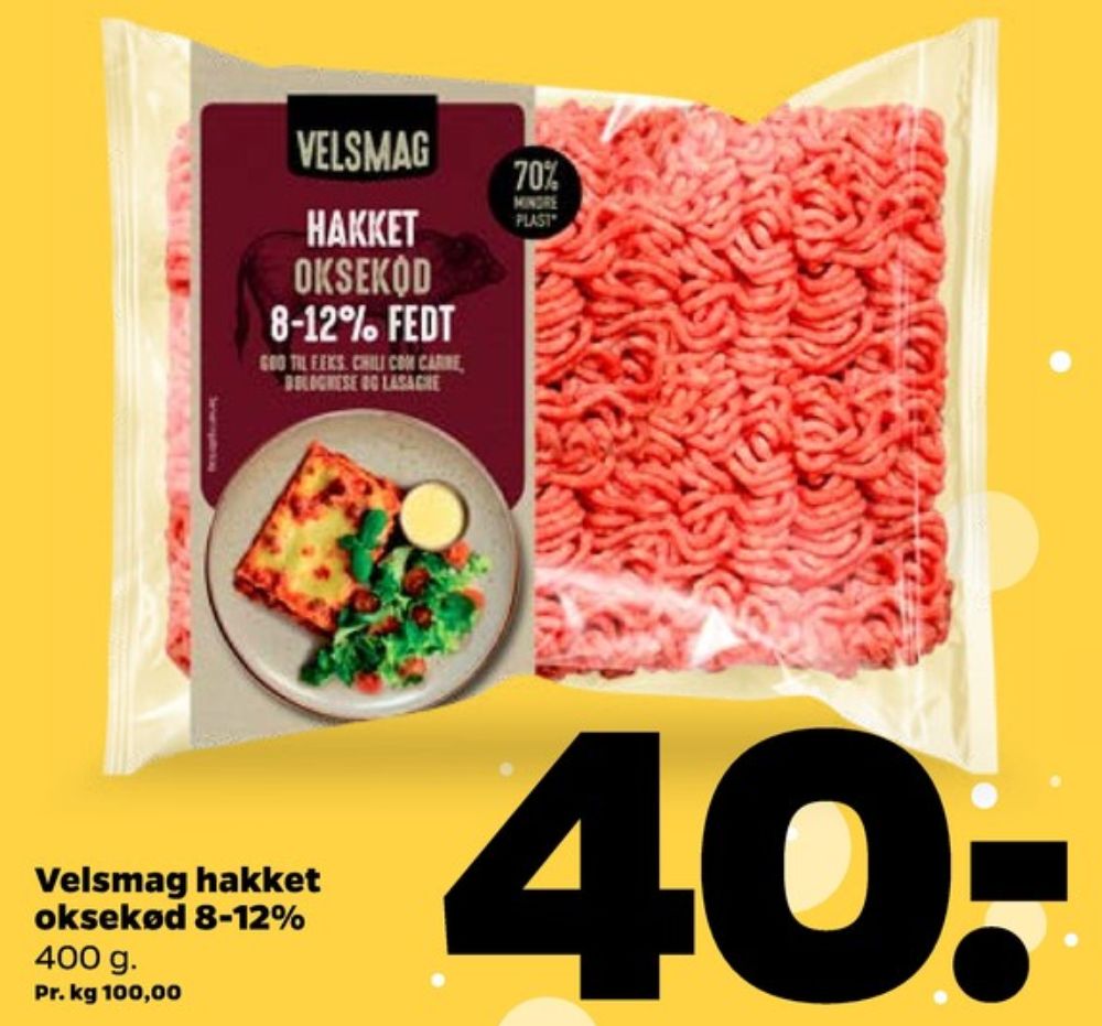 Velsmag, Hakket oksekød 8-12%