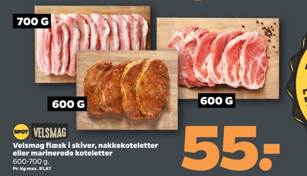 Velsmag, Flæsk i skiver