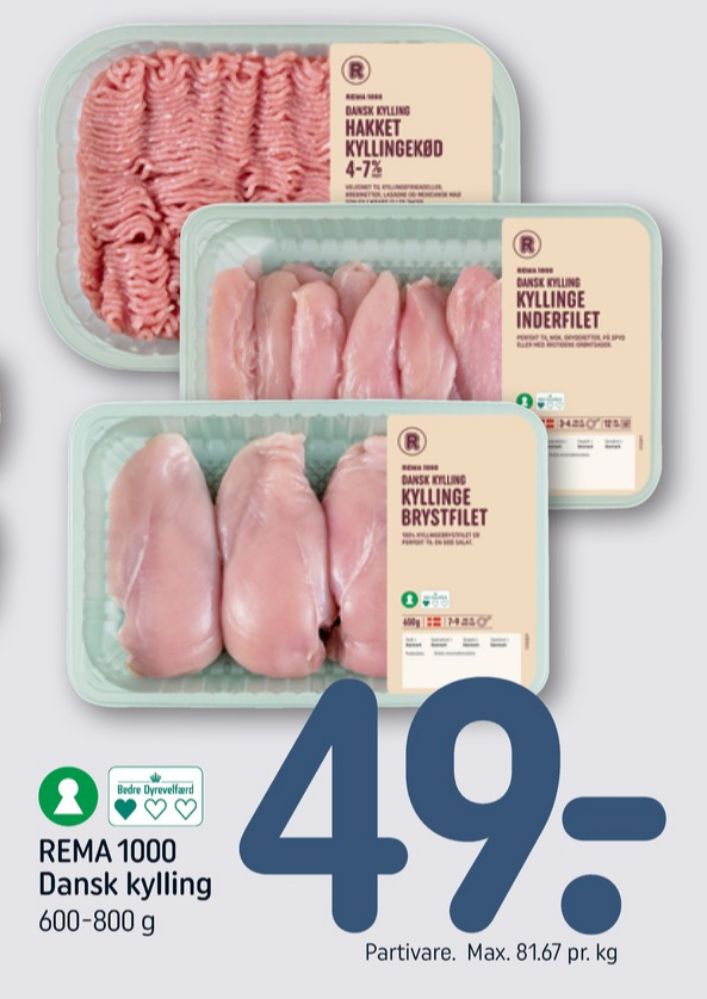 Rema 1000, Hakket kylling 4-7%