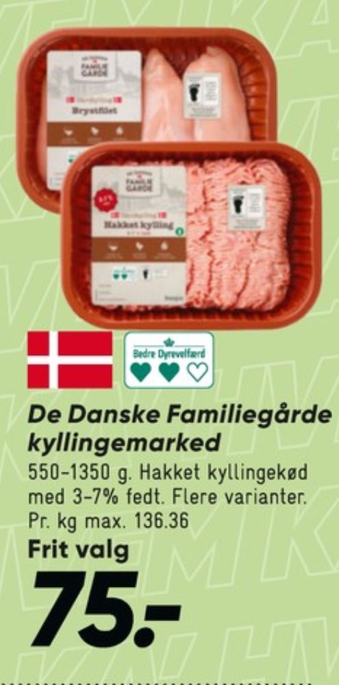 De Danske Familiegårde, Hakket kylling 3-7%