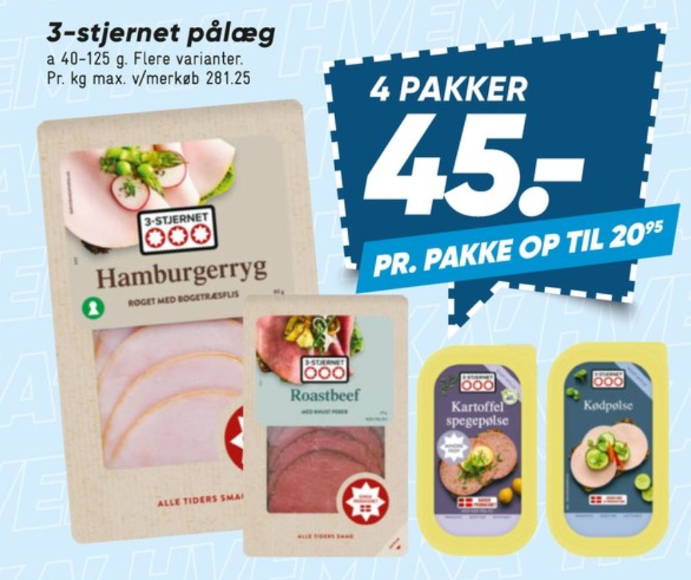 3-stjernet Gul bordpak, Kødpølse