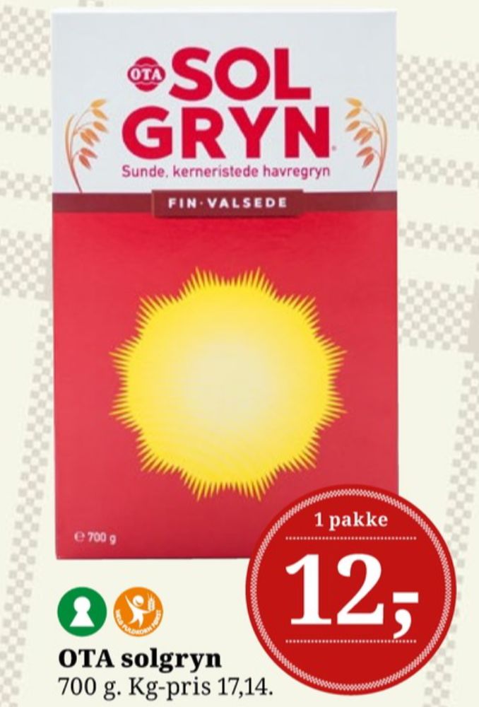 Ota Sol Gryn, Finvalsede Havregryn 