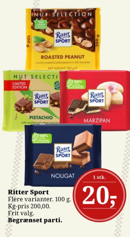 Ritter Sport, Chokoladeplade Roasted Peanut