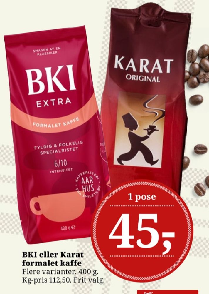 BKI Extra Specialristet, Kaffe Formalet