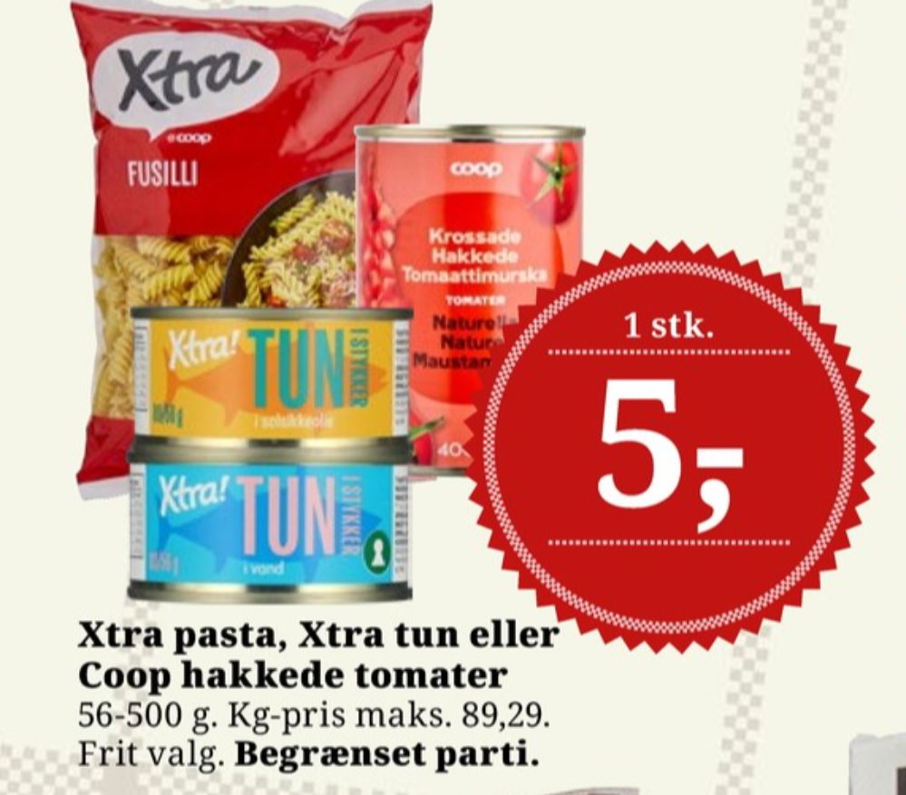 Xtra, Tun i stykker i solsikkeolie