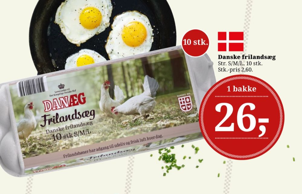 Danæg, Frilandsæg S/M/L