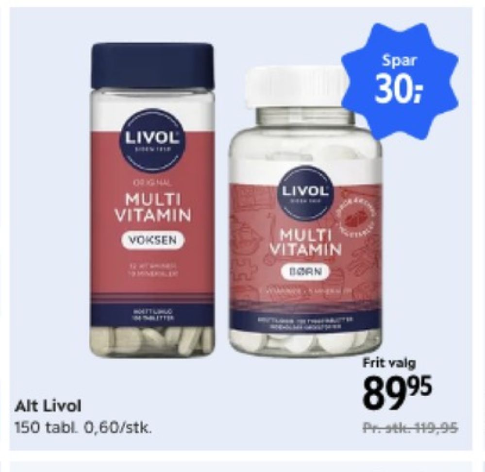 Livol Multi, Vitaminer