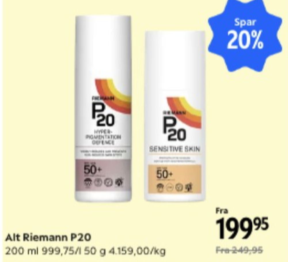 P20, Solcreme