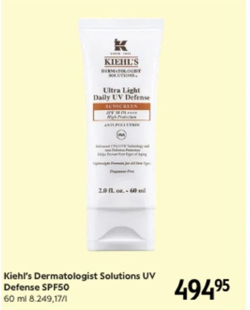 Kiehls, Solcreme