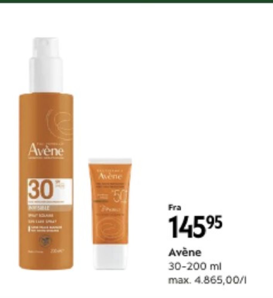 Avene, Solcreme