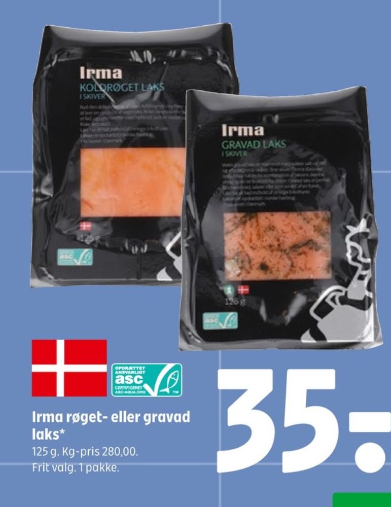 Irmas, Laks i skiver