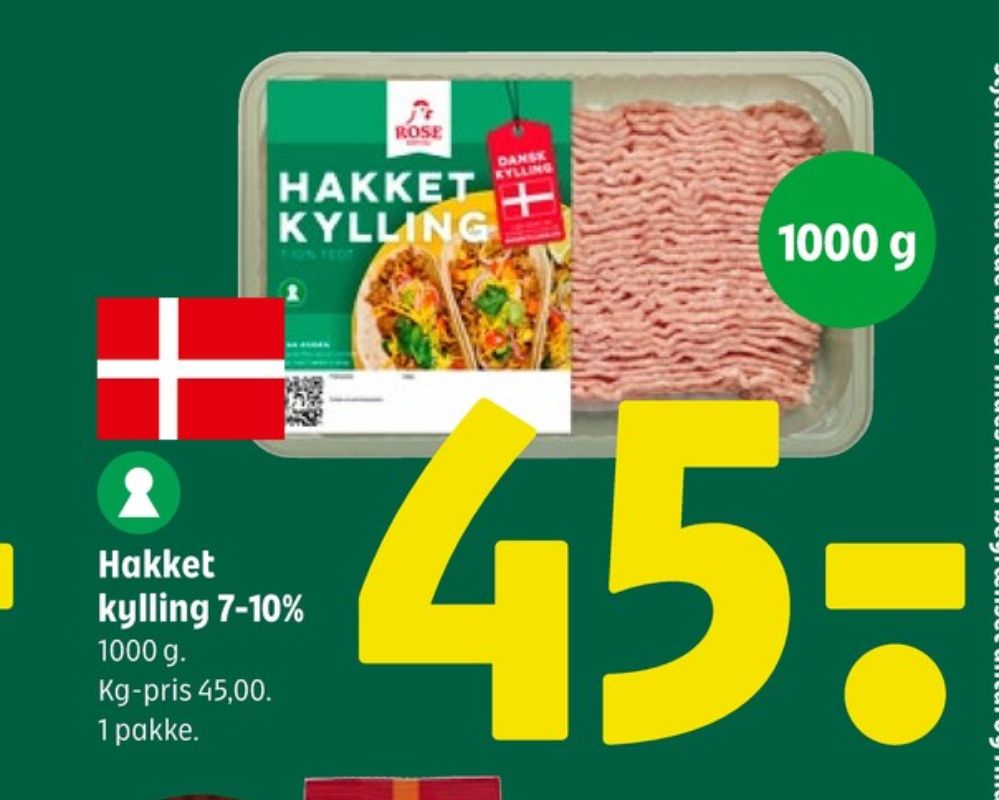 Rose, Hakket kylling 7-10%