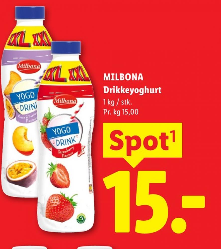 Milbona, Drikkeyoghurt Jordbær