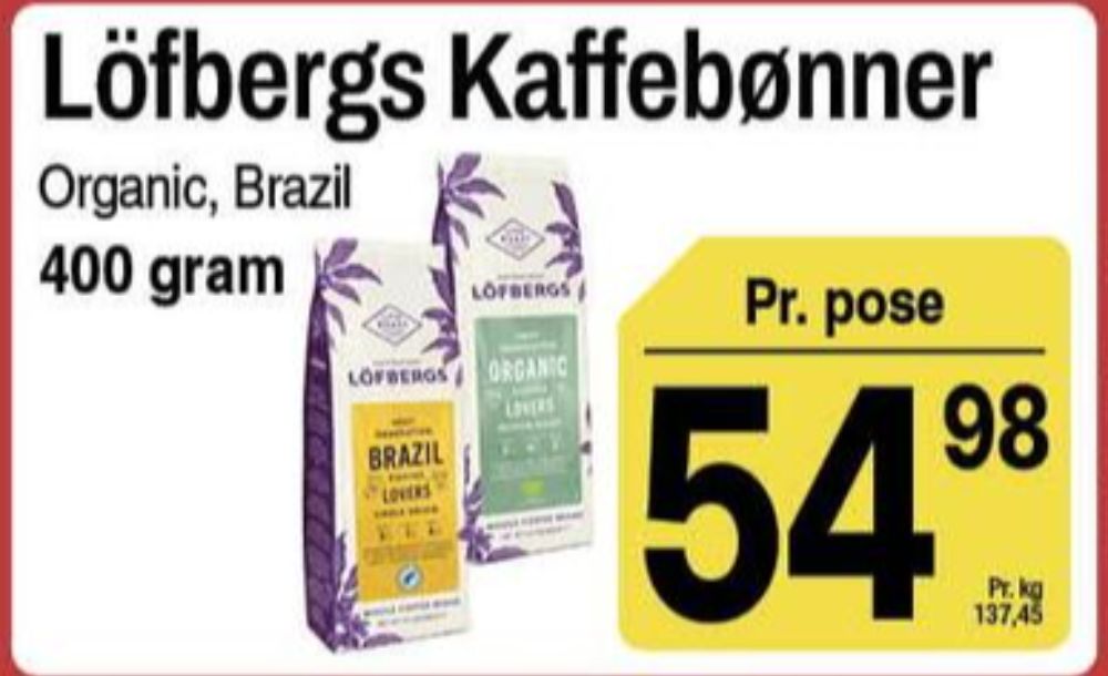 Löfberg Brazil, Kaffebønner