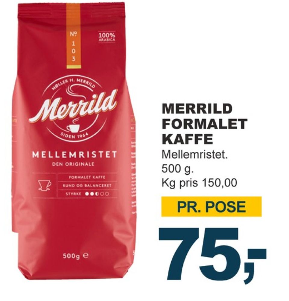 Merrild Mellemristet, Kaffe Formalet