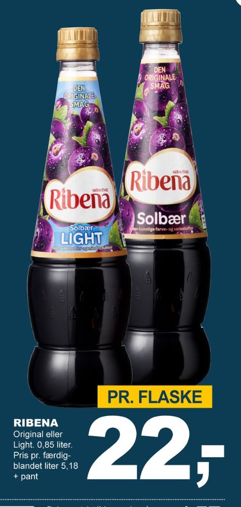 Ribena, Solbær Light Frugtsaft