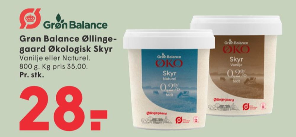 Grøn Balance Øllingegaard, Vanilje Skyr 0,2%