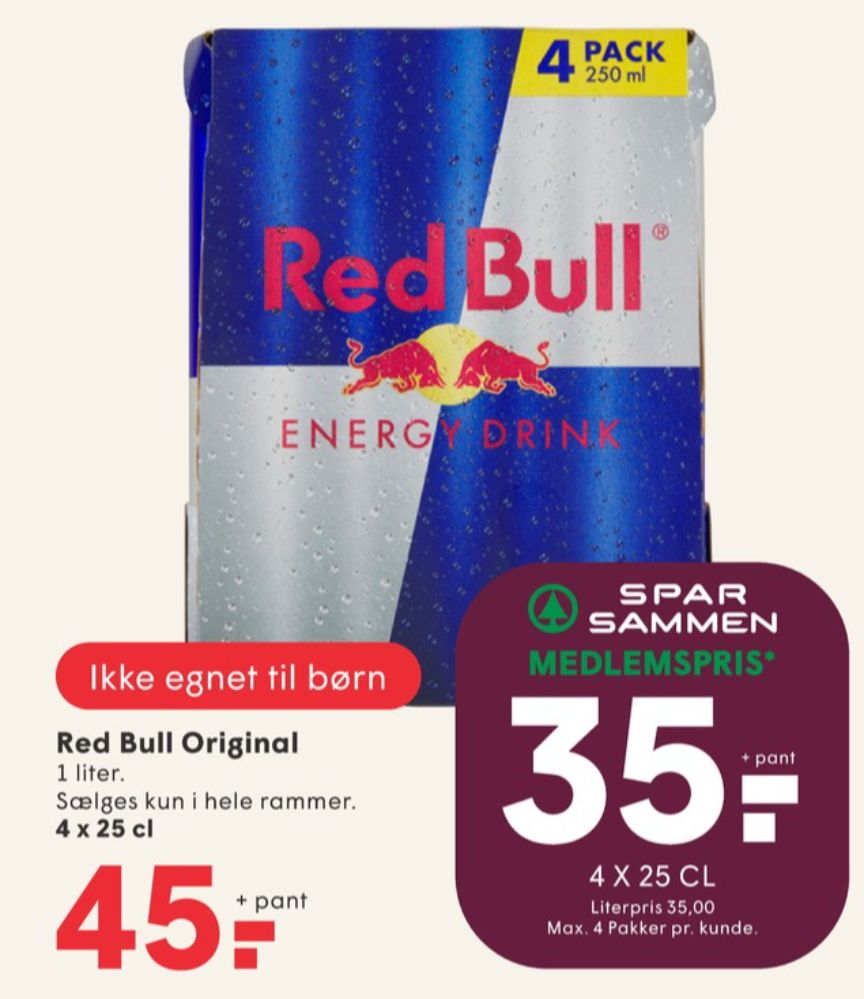 Red Bull Energy, Energidrik 4 pk.
