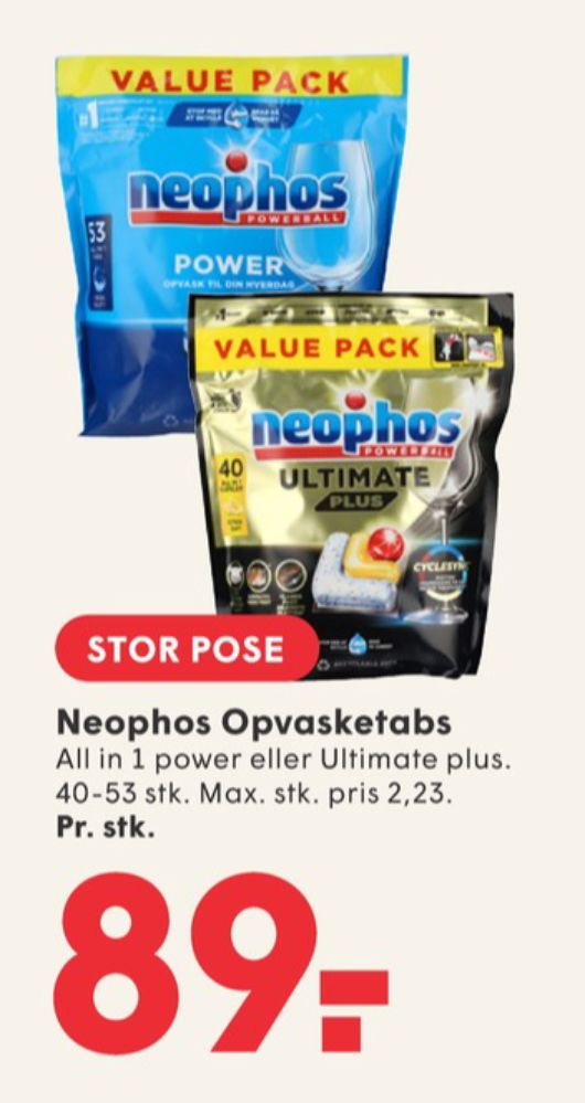 Neophos, Maskinopvask-tabs