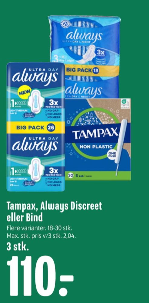 Tampax, Tamponer