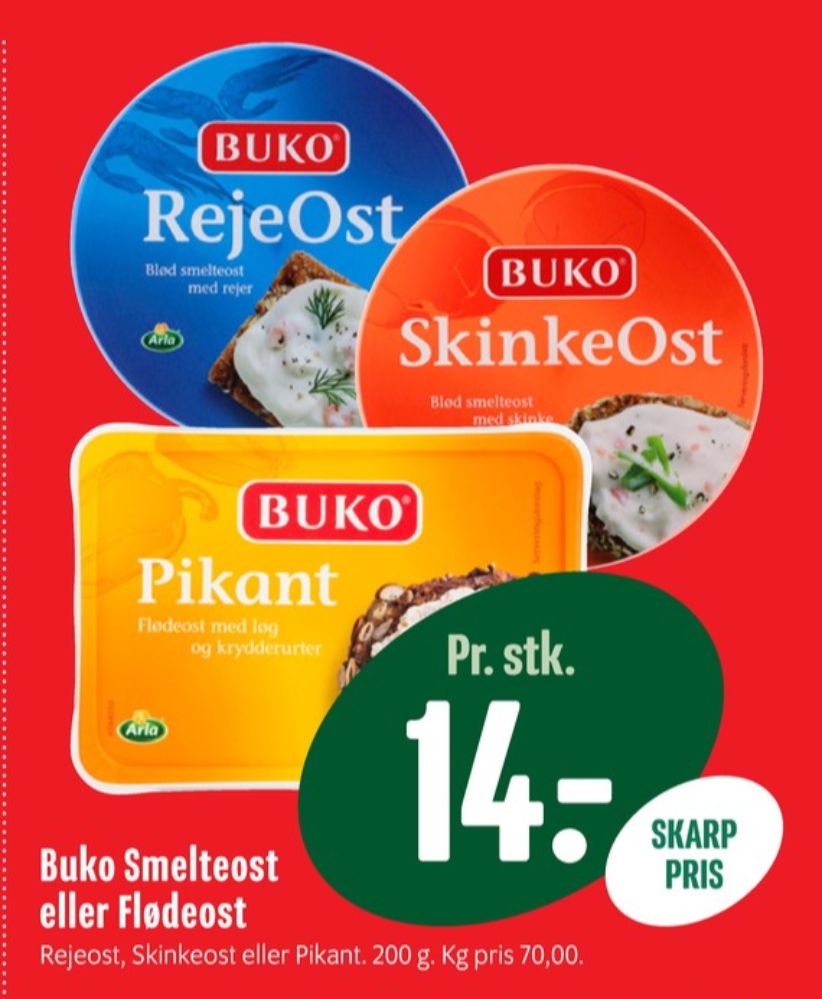 Buko Smelte, Smøreost Skinkeost