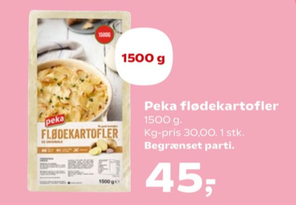 Peka, Flødekartofler