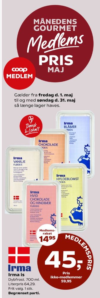 Irmas, Chokolade Flødeis